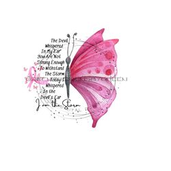 i am the storm breast cancer clipart - pink butterfly, pink ribbons - inspirational religious quote - sublimation png - digital download