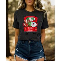 santa claus truck shirt, christmas t-shirt, christmas family, red truck shirt, christmas gift, christmas truck family sh