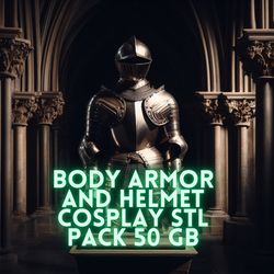 epic warrior armor and helmets - realistic battle experience with 3d printer files, cosplay stl pack 50 gb