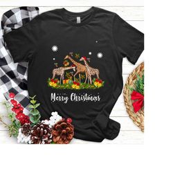 christmas giraffe santa hat giraffe xmas t shirt, giraffe christmas sweatshirt,giraffe christmas sweater,funny giraffe c