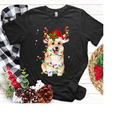 Funny Christmas Corgi Shirt, Corgi Christmas Tree Lights Shirt, Dog Shirt, Christmas Dog Shirt, Dog Lover, Corgi Mom, Do