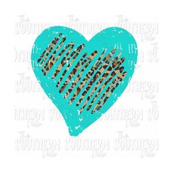 turquoise distressed cheetah heart 2 png file, sublimation design, digital download, valentine's day, sublimation designs downloads, ce