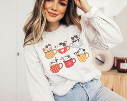 cute cats in christmas coffee, christmas gift for cat owners, christmas coffee sweat-shirt png, christmas cat sweat-shir