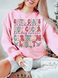 christmas vibes sweatshirt, retro christmas sweatshirt, christmas sweatshirt, iprintasty christmas, christmas lights swe