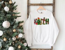 christmas with cross sweatshirt,christmas family shirt,christmas gift,holiday gift,christmas family matching shirt,faith