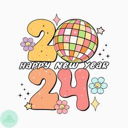 hello 2024 png, happy new year 2024 png, new years eve png, disco ball png,