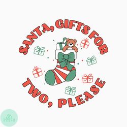 santa gifts for two please pregnancy svg