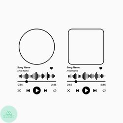 Music Player Svg, Spotify Png, Audio Control Play Buttons Dxf, Album Song Cover Music Player Cut File Music Player Disp