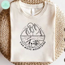 Faith Move Mountains Svg Png, Believe Svg Boho Christian Sleeve Shirt Design Svg