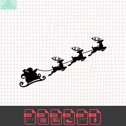 santa's sleigh svg, santa claus svg, santa reindeer clipart, reindeer svg, santa's sleigh flying reindeers svg, cricut s