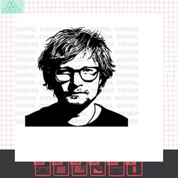 ed sheeran svg, ed sheeran silhouette svg design, ed sheeran design, ed sheeran black and white, b&w, ed sheeran sticker