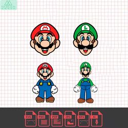 luigi and mario svg, uper mario svg, mario svg bundle, mario bros svg, super mario ornament svg