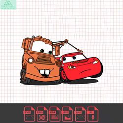 qualityperfectionus digital download - cars lightning mcqueen and tow mater - png, svg file for cricut, htv, instant dow