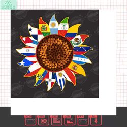 national hispanic heritage month png, hispanic heritage month sunflower, latin countries flag png, latin american flags,