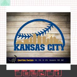 kansas city baseball skyline for cutting & - svg, ai, png, cricut and silhouette studio