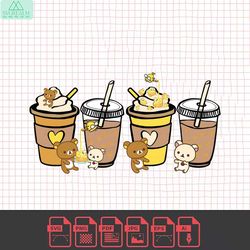 cute boba cups png, kawaii bear png, cute bear png, vacay mode png, family trip png, kawaii kitty shirt png, kawaii bear