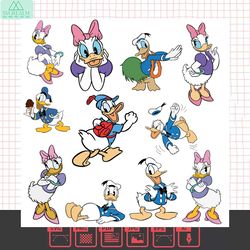 donald and daisy svg, donald duck svg, daisy duck svg, donald and daisy love svg, donald and daisy cricut