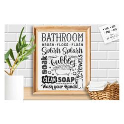 bathroom subway art svg, bathroom svg, bath svg, rules svg, farmhouse svg, rustic sign svg, country svg, vinyl designs