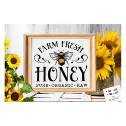 farm fresh honey svg, bee svg, sunflower svg, honey bee svg, honey svg, bee quotes svg,