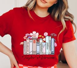 taylor swift's version music albums as books t-shirt, fun music lover gift, 2023 taylor swiftie concert tee, tour merch