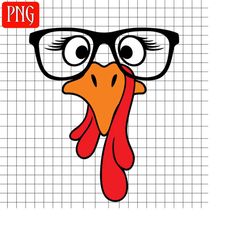 Gobble PNG, Turkey Face PNG, Turkey Face with Glasses PNG, Sublimation Design download, Turkey png, western turkey clipart, Thanksgiving png
