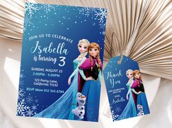 frozen birthday invitation frozen invitation frozen party invitation elsa birthday invitation anna birthday invite