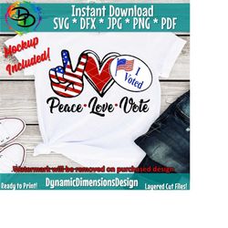 peace love vote svg, voting, election, elections, presidential, checkbox, svg, cut file, design, dxf, clipart, vector, icon, cricut pdf, png