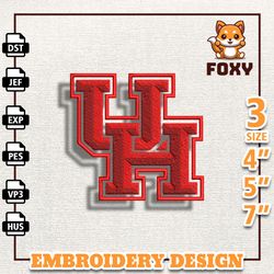 ncaa houston cougars embroidery design, ncaa basketball embroidery design, machine embroidery design, instant download