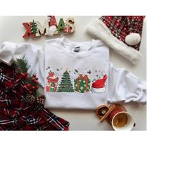 christmas lover sweatshirt, santa sweater, christmas trees shirt, santa hat sweater, christmas gifts, christmas coffee s