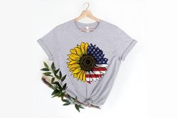 American Flag Sunflower Shirt PNG, 4th Of July Flag Graphic Shirt PNG, Freedom Shirt PNG, American Independence Shirt PN