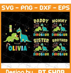 Personalized Name Birthday Dinosaur Png, Family Matching Dinosaur Birthday Png, Family Of The Little Dinosaur, Digital D