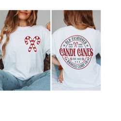front and back candy canes shirt - gift for christmas - christmas shirt - christmas party shirt - christmas candy shirt