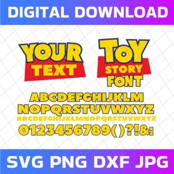 toy story font svg, toy story alphabet svg, toy story letters numbers punctuation svg png, digital download