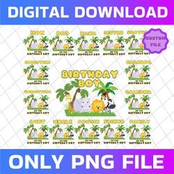 safari birthday bundle boy png,family birthday png, matching family safari png, zoo birthday png, digital download