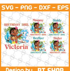 moana birthday matching birthday png, birthday girl baby moana png, family birthday personalized shirt custom moana mom