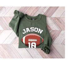 custom name football sweatshirt - personalized football sweater - football lover gift - custom football player hoodie -