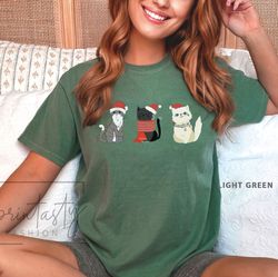 cute christmas cats t shirt, christmas gift for cat owners, merry catmas funny cats, gifts for her, iprintasty christmas