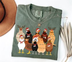 cute christmas chickens shirt, farm chickens shirt, animals christmas shirt, funny christmas shirt, chickens lover gift,