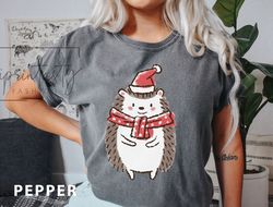 cute christmas hedgehog design t-shirt, christmas hedgehog t-shirt, gift idea, christmas gift for her, iprintasty christ