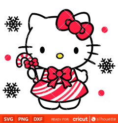 christmas hello kitty candy svg christmas svg sanrio christmas svg kawaii svg cricut silhouette vector cut file