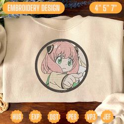 anya forger embroidery, anime girl embroidery, spy embroidery patterns, spy family embroidery, pes, dst, jef, instant download