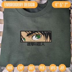 eren yeager attack on titan anime embroidered sweatshirt, anime custom embroidered sweatshirt, custom anime embroidered sweatshirt, anime custom embroidered crewneck, best-selling custom embroidered sweatshirt