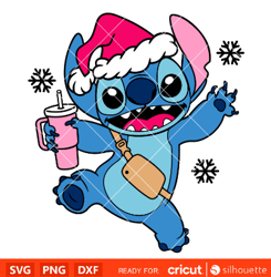 christmas stitch stanley tumbler inspired svg christmas svg lilo stitch svg disney svg cricut silhouette vector cut file