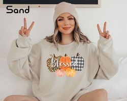 blessed pumpkin sweatshirt, thanksgiving sweatshirt, turkey sweatshirt, fall sweater, hello autumn shirt, thanksgiving g