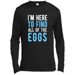 funny easter egg hunting shirt boys men &8211 here to find eggs long sleeve moisture absorbing shirt