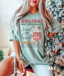 holiday hot chocolate saved all winter t-shirt, hot cocoa t-shirt holiday t-shirt, christmas coffee shirt, iprintasty ch