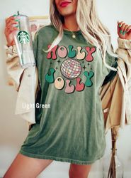 holly jolly christmas shirt, jolly t-shirt, holiday apparel, christmas cat shirt, iprintasty christmas, cute jolly shirt