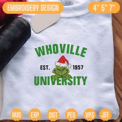 christmas 2023 embroidery machine design, green monster university 1957 happy christmas embroidery design, christmas 2023 embroidery design for shirt