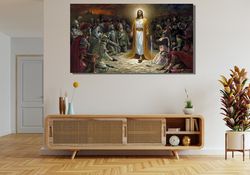 christian wall art jesus ready to hang canvas,soldiers and people canvas print,jesus with soldiers on canvas,jesus wall