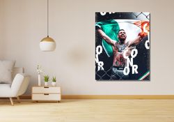 conor mcgregor ready to hang canvas, ufc mma wall decor, sports art canvas, bedroom wall decor, sports bar, connor mcgre